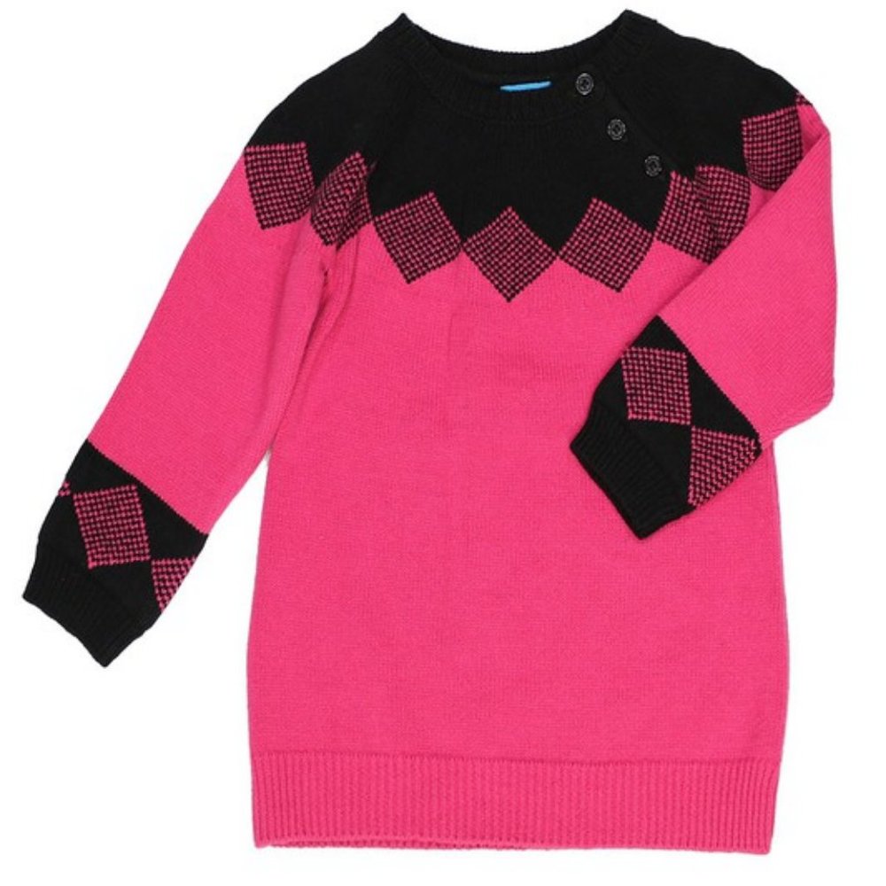 Two Tone Trendy Sweater Tunic Dress Sizes 2T-Large